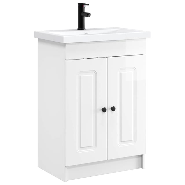 Badezimmermöbel-set Hochglanz Weiß 78,5 X 37,5 X 81 Cm Vidaxl