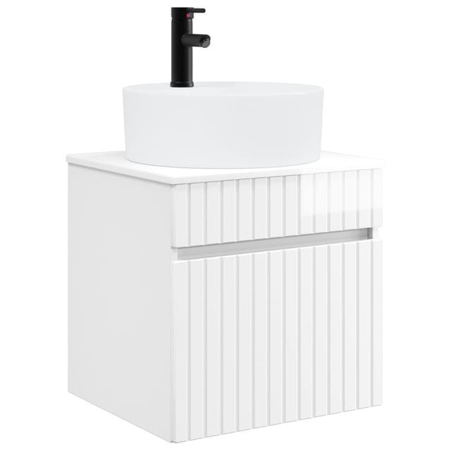Vidaxl Wall-mounted Sink Vanity High Gloss White 49 X 44.5 X 65 Cm