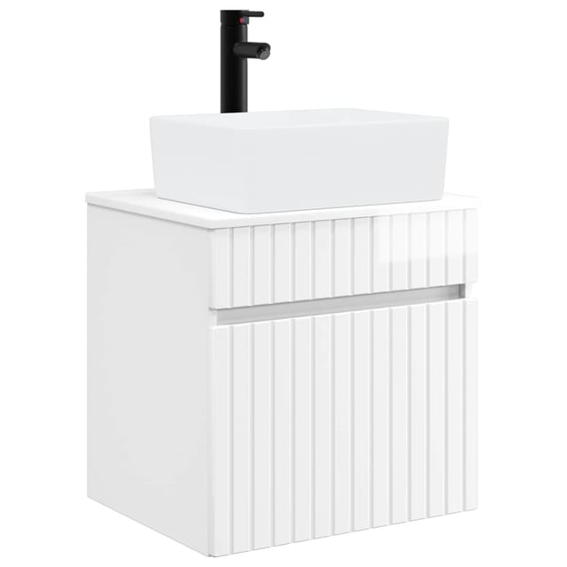 Vidaxl Wall-mounted Sink Vanity High Gloss White 49 X 41 X 63 Cm