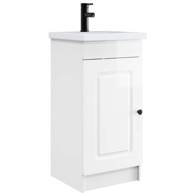 Vidaxl Bathroom Vanity With Sink High Gloss White 42 X 40 X 84.5 Cm
