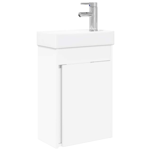Vidaxl Bathroom Vanity Unit With Tap White 40.5 X 22.5 X 62 Cm
