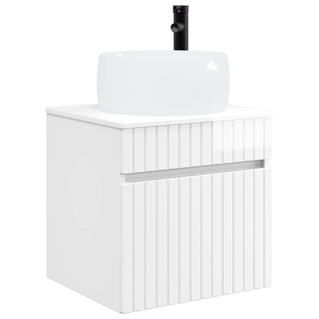 Vidaxl Wall-mounted Sink Vanity High Gloss White 49 X 44.5 X 66 Cm