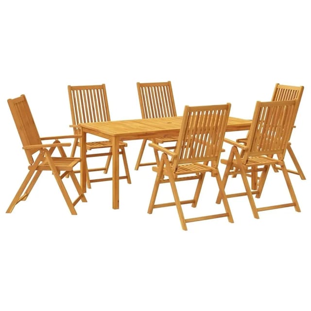 vidaXL 7-Tlg Garten-Essgruppe Massivholz Akazie 3295258