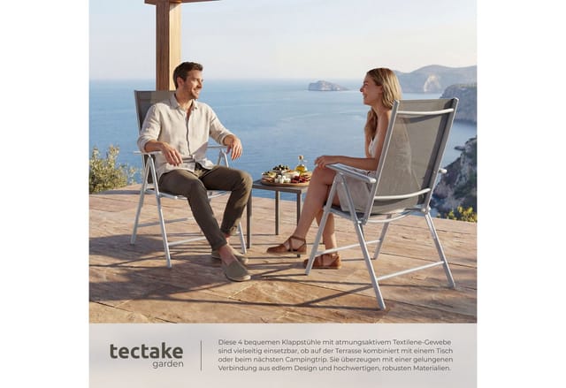 tectake Gartenstuhl Marcellino (4 St), klappbar