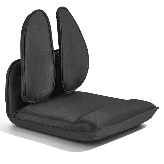 Vevor Bodenstuhl, 5-positionen Verstellbarer, Bodensessel Mit Ergonomischer Rückenlehne, Metallrahmen, Schaumstoff & Leinenbezug, Relaxsessel Multifunktional Zum Lesen & Entspannen, Schwarz