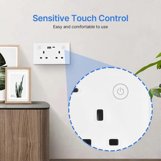 Wlan-touch-lichtschalter, Intelligente Steckdose, Feuerfeste Glasabdeckung, Stromausfallspeicher, App- Und Sprachfernbedienung