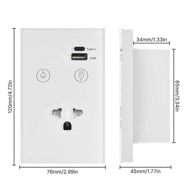 2,4-ghz-wlan-wandlichtschalter Mit Touch-funktion Und Usb-c-stromanschluss (neutralleiter Erforderlich), 1-wege-steuerung