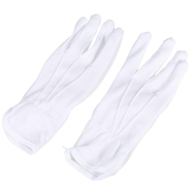 Paar Weiße Baumwollhandschuhe Rutschfest Dehnbar