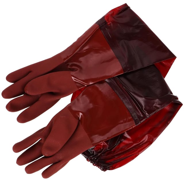 Lange Gummihandschuhe Aus Bulligem Material Mit Verlängertem