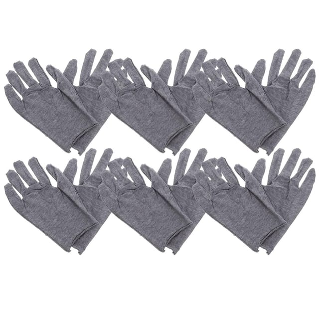 Baumwollhandschuhe Arbeit 12 Stück Grau Weich