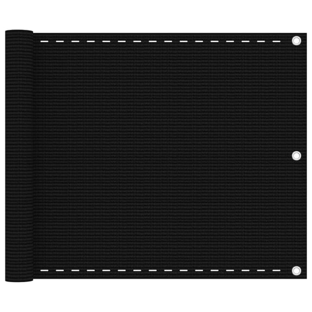 Balkon-sichtschutz Schwarz 75x600 Cm Hdpe Vidaxl