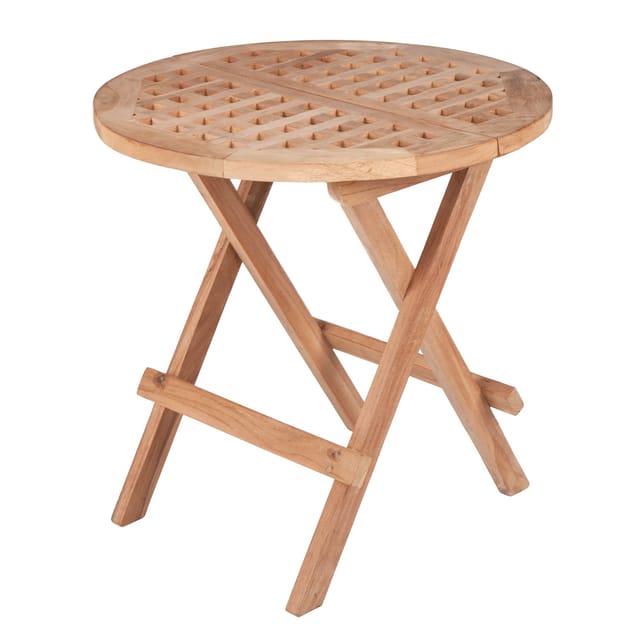 Devries Beistelltisch ""woodie"" Aus Teakholz Rund Holztisch Gartentisch Ø50x50cm