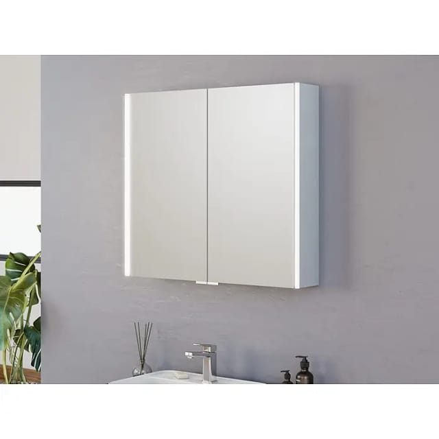 Jokey LED-Spiegelschrank Stylealu (B x H: 80 x 73,5 cm, Holz, Aluminium)