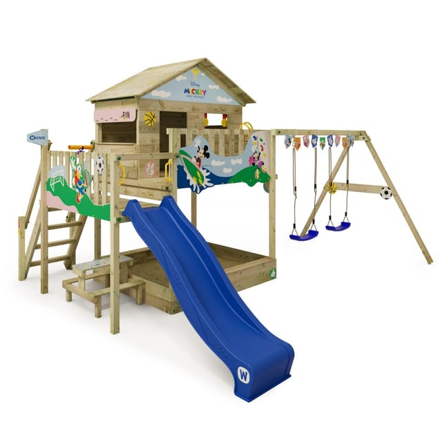 Wickey Spielturm Disney Quest Klettergerüst mit Rutsche Blau
