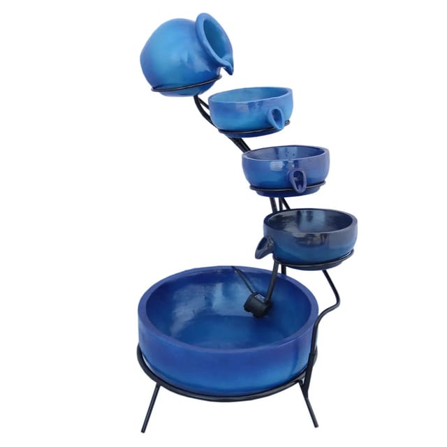 Monstershop Solar Kaskadenbrunnen mit Akku Blau