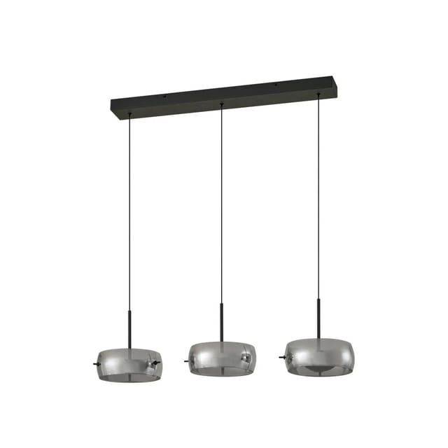 Lucande LED Martis 10041620 Dimmbar Modern in Schwarz aus Glas 3-flammig Wohnzimmerleuchte