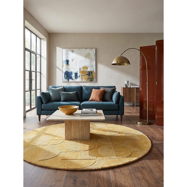 KADIMA DESIGN Wollteppich Eleganter Wollteppich DEBEN NOAH, rutschfest und luxuriös, Rund, Höhe: 12 mm, Poldichte: 3200 g/qm,Pflegeleicht,Kurzflor,Rund,Handgemacht