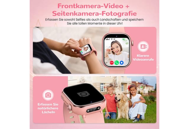 SWGOTA 2026 NEUE 4G Kinder Smartwatch 1000mAh mit GPS & Telefonfunktion Smartwatch (1,83 Zoll), Dual-Kamera mit 3 MP, Smartwatch für Kinder, für 4–12 Jungen und Mädchen,für Android und IOS