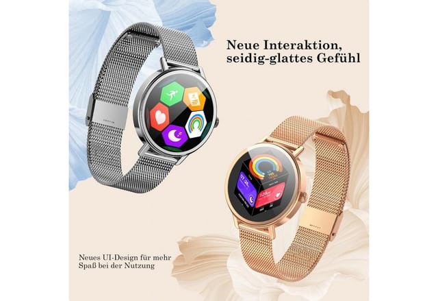 blackview Smartwatch Damen,Fitness Uhr mit Anruffunktion,Pulsuhr,SpO2,Blutdruck Smartwatch (4 cm/1.26 Zoll, iOS/Android)