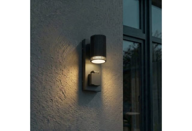 Utomhusvägglampa "enerio" Aus Aluminium / Grå / Zink Von Lindby