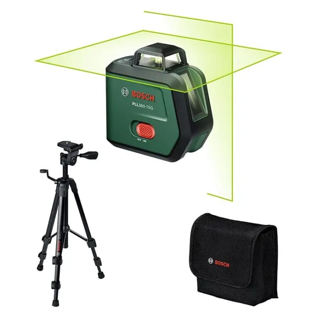 Bosch Kreuzlinien-laser Pll360-15g Set, 1 X Akku Ba 3.6v 2.0ah Mit Stativ Und Tasche