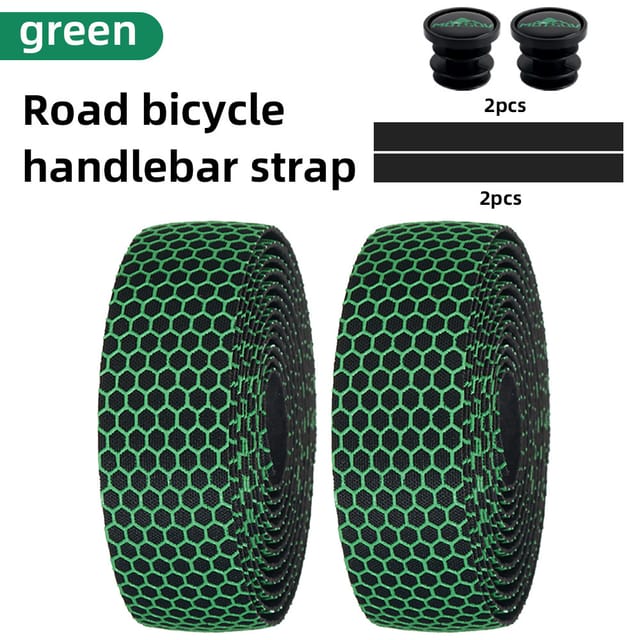 Hex Lenkerband-set – 2 Rollen – Rutschfest Und Stoßdämpfend – 2 M – Für Rennräder, Mountainbikes Und Rennradfahren – Grün – Selbstklebend Und Atmungsaktiv