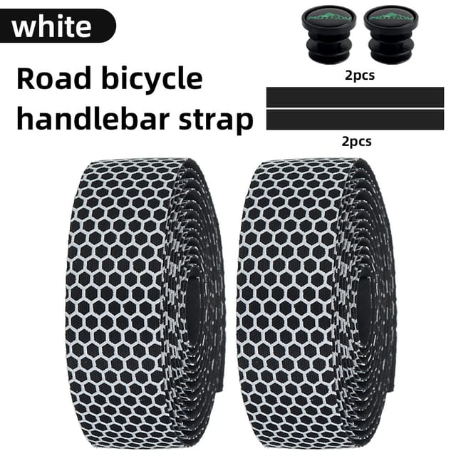 Hex Lenkerband-set – 2 Rollen – Rutschfest Und Stoßdämpfend – 2 M – Für Rennräder, Mountainbikes Und Rennradfahren – Weiß – Selbstklebend Und Atmungsaktiv