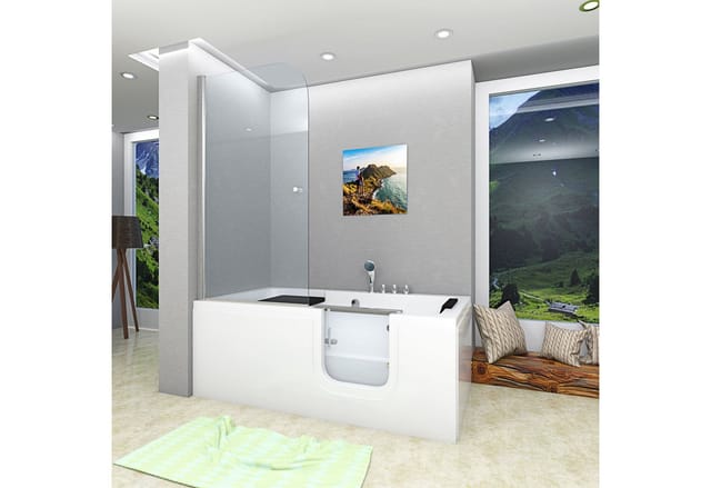 Seniorendusche Und Sitzwanne Kombination Wanne Mit Tür S15d-th-r-ec 85x160x215cm Mit 2k Scheiben Versiegelung