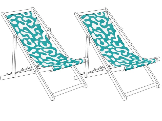 Ersatzstoff Für Sonnenliege 2er Set Anzio/avellino 113 X 44 Cm Türkis