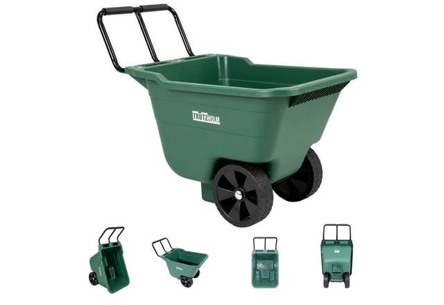 Gartenwagen Schubkarre Kippsicher 250 Kg 90 L Kunststoffwanne Stahlgriff Pu Räder 98x55x64 Cm