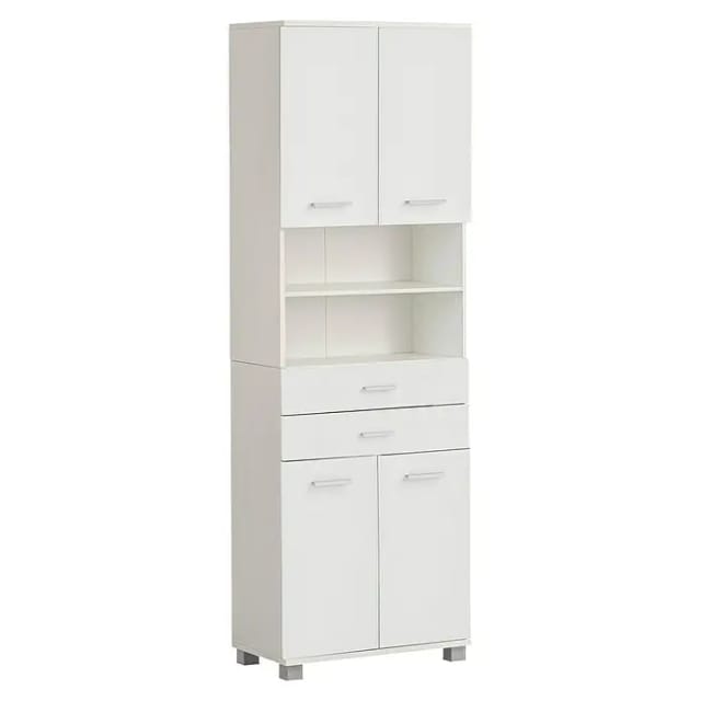 Schildmeyer Palermo Hochschrank (B x T x H: 60 x 32,6 x 181 cm, Weiß, Matt)