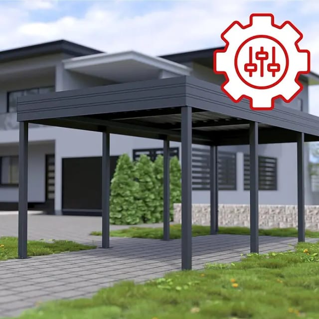 Carport maßgefertigt (Konfigurierbar, Stahl)