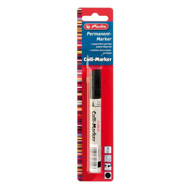 herlitz Permanentmarker Colli schwarz wasserfest 1 - 4 mm