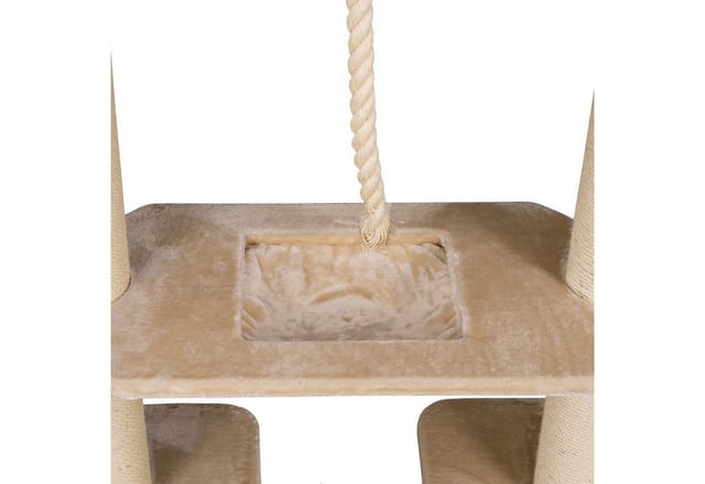 HAPPYPET XXL Kratzbaum-Landschaft für große Katzen - 2-in-1 Aktivitäts- und Sisal-Paradies mit Deckenspanner 280cm hoch Premium Plüsch Grau