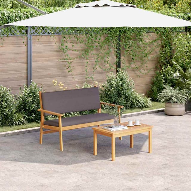 vidaXL Gartenlounge-Set Gartenbank mit Kissen Anthrazit Massivholz, (1-tlg)