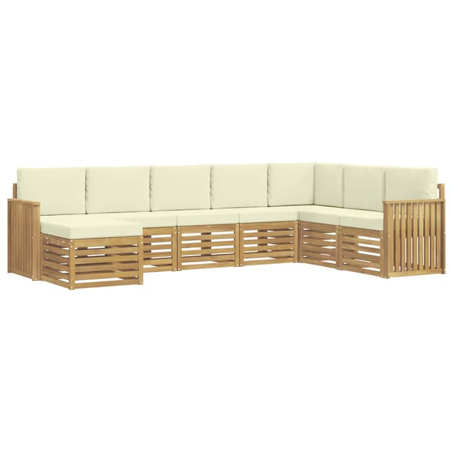 Outdoor-sofagarnitur 8 Pcs Weiß Und Creme 306 X 187,5 X 73 Cm Vidaxl