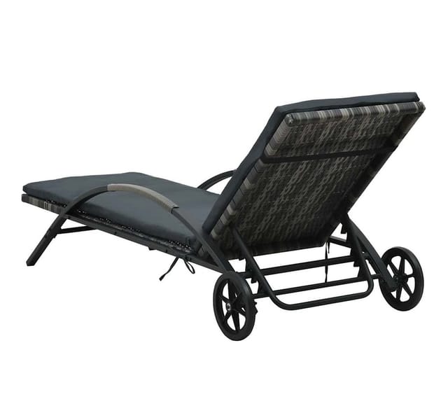 Sonnenliegen Mit Tisch Poly Rattan Anthrazit Vidaxl