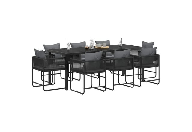 Garten Essgruppe 9 Pcs Schwarz Und Anthrazit 200 X 80 X 73 Cm Vidaxl