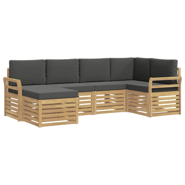 Outdoor-sofagarnitur 6 Pcs Weiß Und Anthrazit Polyester Vidaxl