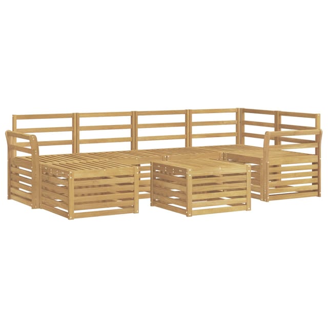 Outdoor-sofagarnitur 7 Pcs Weiß Polyester Vidaxl