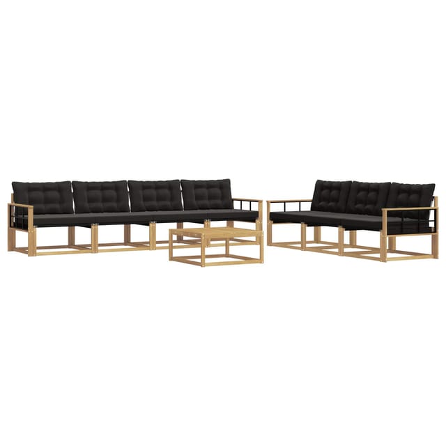 Outdoor-sofagarnitur 8 Pcs Weiß Und Schwarz Vidaxl