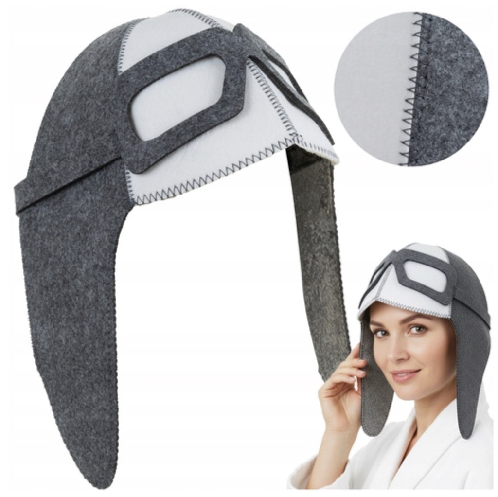 Grauer Piloten-filz-saunahut, Unisex-kopf- Und Haarschutz