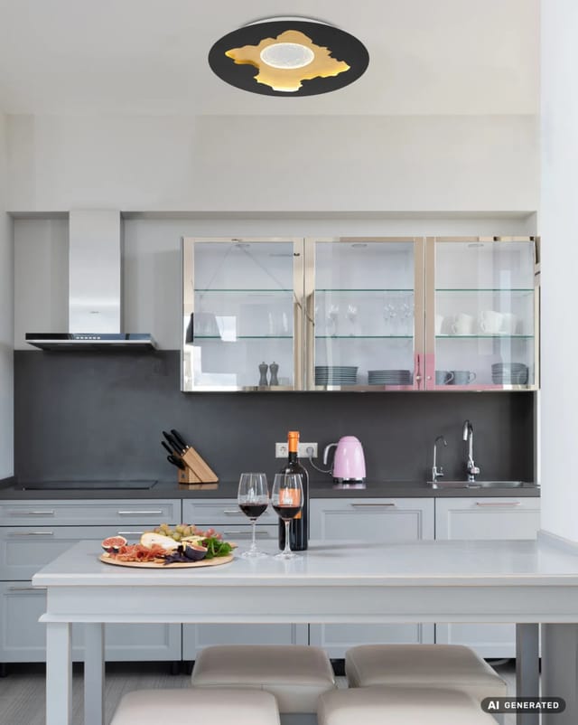 Led Deckenlampe Deckenleuchte Wohnzimmerlampe Dimmbar Schwarz Metall Ø 45 Cm