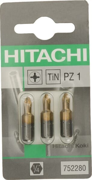 Schrauberbits Hikoki 752280 Titanbeschichtet Präzision 25mm 3er