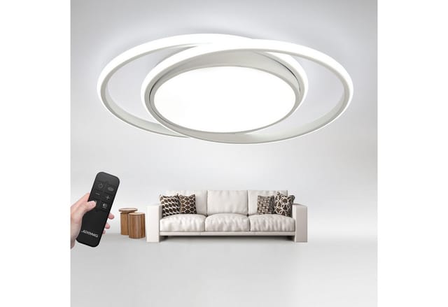 Jdong Led Deckenleuchte Schwarz Flach Rund Ø50cm 54w Deckenlampe Dimmbar Mit Fernbedienung 3000k-6500k Warmweiß Kaltweiß Tageslicht Lampe Für Wohnzimmer Schlafzimmer Kinderzimmer Büro