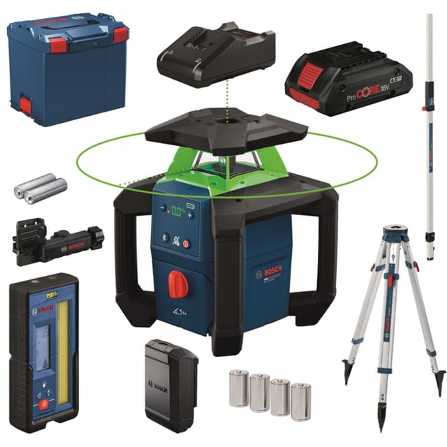 Bosch Professional Bosch Rotationslaser Grl18v-4-34cvg, 1 X Akku Procore18v 4 Ah In L-boxx