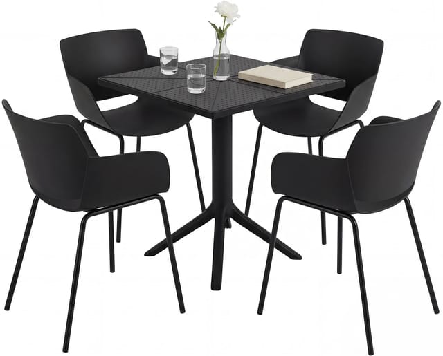 Gartenmöbel-set Norva Mit 4 Stühlen Schwarz