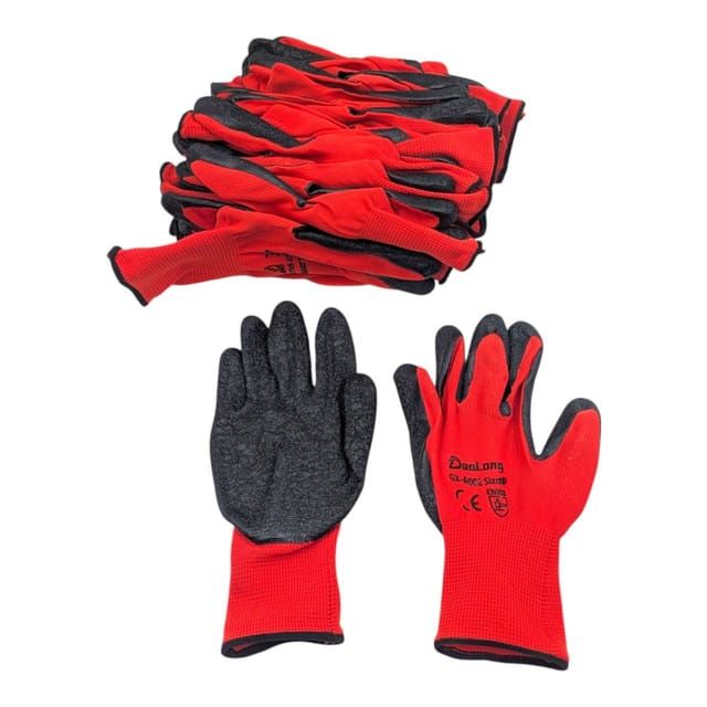 Latexbeschichtete Arbeitshandschuhe, Größe 10 (xl) - Set Mit 10 Paar