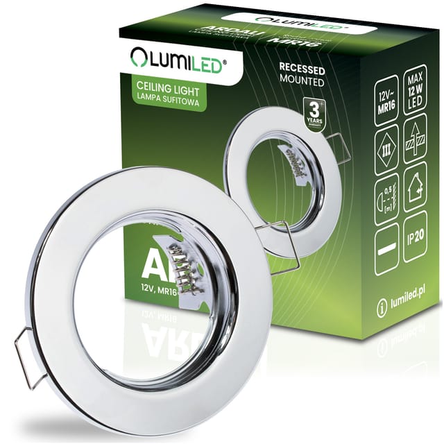 Runde Halogen-einbauleuchte, Verchromt, Gu10 Mr16, Ardali Lumiled