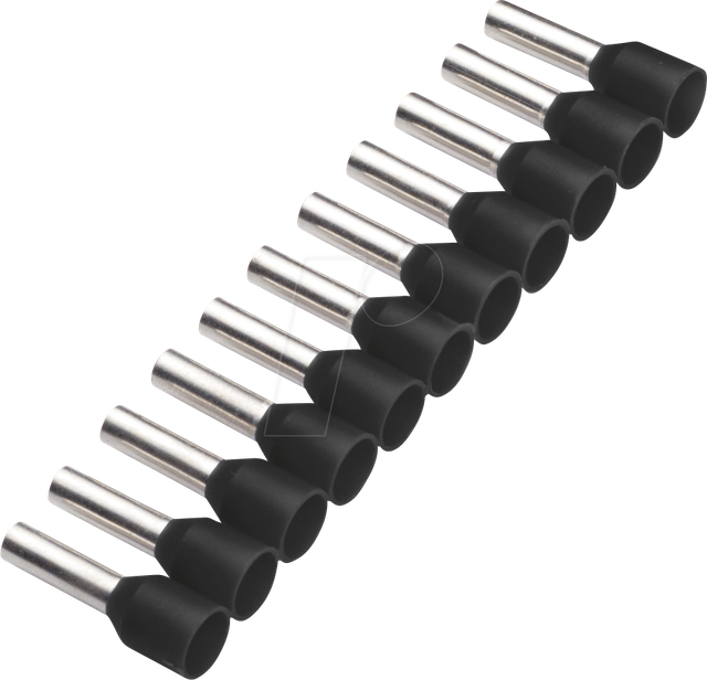 Cimco 187503 Aderendhülse 1.5 Mm² Teilisoliert Schwarz 500 St.